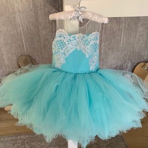 Baby girl party dress Elsa Frozen Aqua Tutu skirt